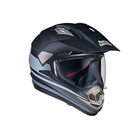 Royal Enfield ABS Full Face Escapade Thin Stripe Helmet (Matt Black, L)