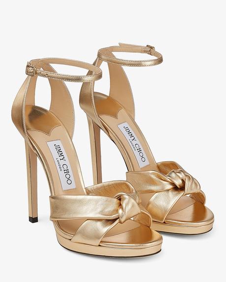 Gold Shoes For Wedding: 18 Dazzling Ideas + Faqs gold shoes for wedding with high heels ankle straps jimmy choo