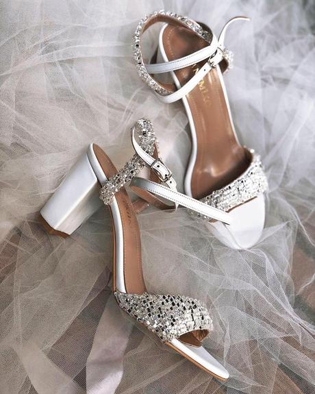 sparkly wedding shoes low heels ankle straps comfortable sanemiko