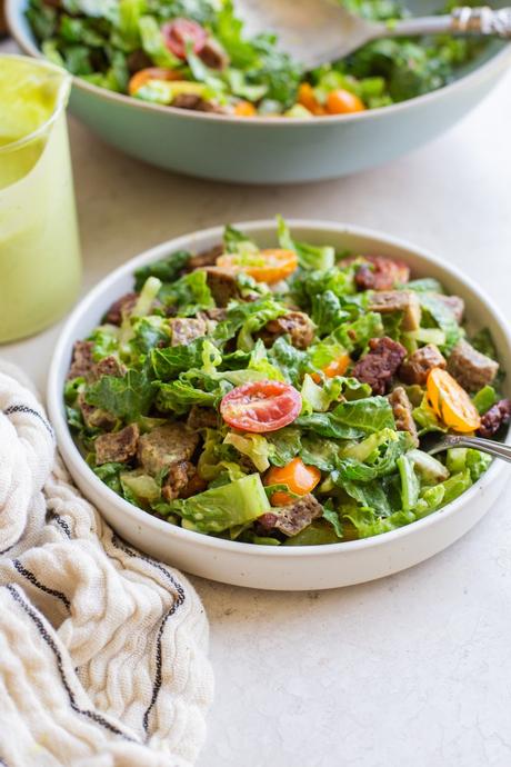 Vegan BLT Salad with Avocado Ranch Dressing