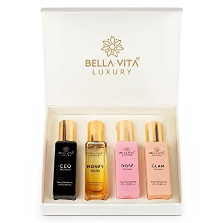 Bella Vita Organic Women's Luxury Perfume Gift Set 4x20 ML | Luxury Scent with Long Lasting...