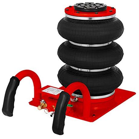 Mophorn Triple Bag Air Jack, 3 Ton (6600 lbs) Capacity, Portable Pneumatic Car Jacks, Fast Lifting up to 16 Inch Height, Heavy Duty & Quick Lifting for Garage Car Repair, Red