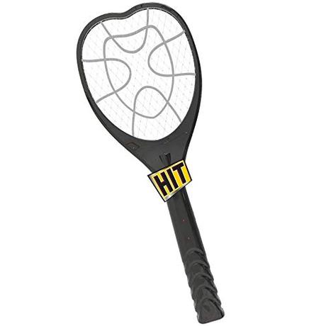 HIT Anti Mosquito Racquet Rechargeable Insect Killer Bat with LED Light, Black