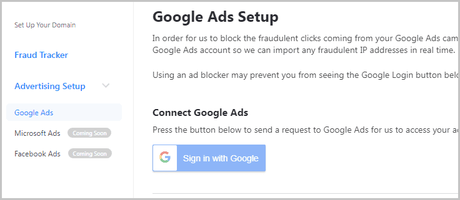 Fraud blocker Google Ad integration