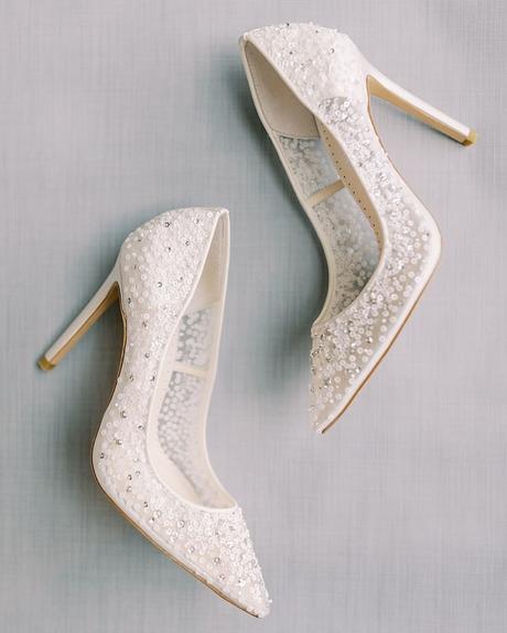 clear wedding shoes sequin