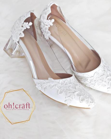 clear wedding shoes low heels