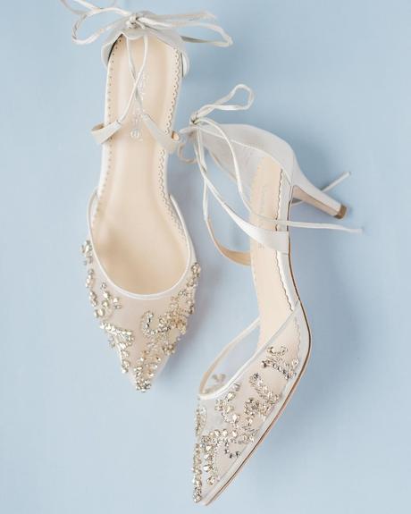 lace wedding shoes crystals