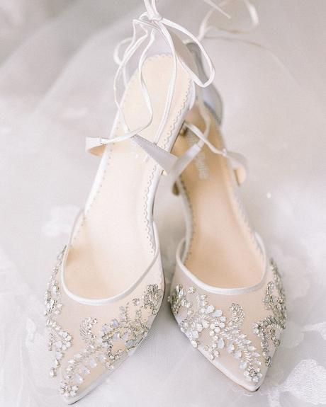 lace wedding shoes crystals