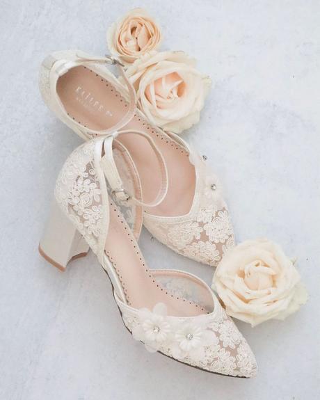 lace wedding shoes kitten heel