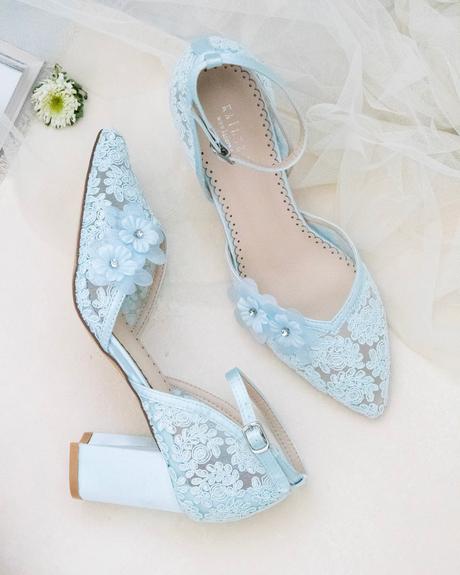 lace wedding shoes blue