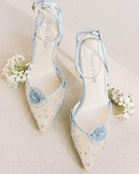 lace wedding shoes blue