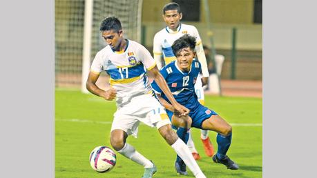 Action from the match between Nepal and Sri Lanka     