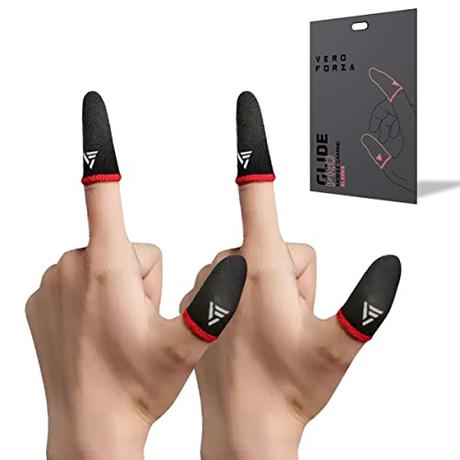 Vero Forza Glide PRO (4 Piece) Thumb & Finger Sleeve for Mobile Game, Pubg,Cod,Freefire & Fortnite...