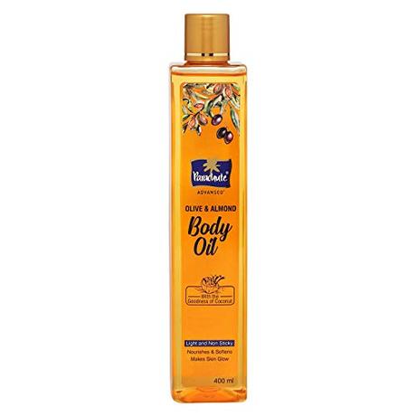 Parachute Advansed Olive & Almond Body Oil, For Nourished Glowing Skin, 400 ml