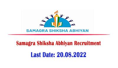 Samagra Shiksha Abhiyan Recruitment 2022 - Apply For 03 Various Vacancy