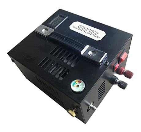 A+ Quality Portable PCP High Pressure Air Compressor for Air Rifle Gun etc, Car 12V or 110V, Auto-Stop,Oil-Free, Water-Oil Separator Filter, 4500Psi/30Mpa, Paintball/Scuba Tank Compressor Pump