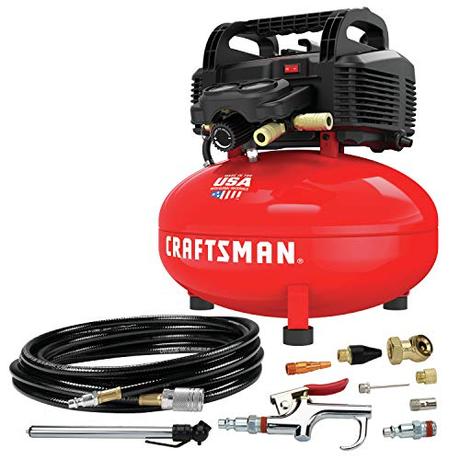 CRAFTSMAN Air Compressor, 6 Gallon, Pancake, Oil-Free with 13 Piece Accessory Kit (CMEC6150K)