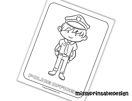 police coloring page