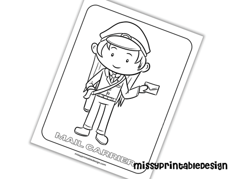 mail carrier coloring page