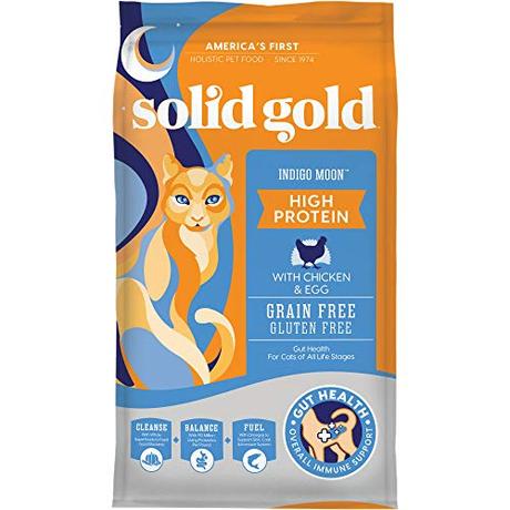 Solid Gold - Indigo Moon with All Natural Chicken & Egg - Grain Free & Gluten Free - High Protein Holistic Dry Cat Food for All Life Stages - 6lb Bag