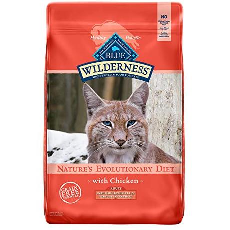 Blue Buffalo Wilderness High Protein, Natural Adult Indoor Hairball & Weight Control Dry Cat Food, Chicken 11-lb