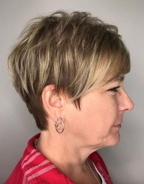 Textured Chin Length Bob and Bangs Haircut for Women Over 40-50