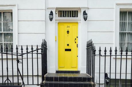 Bright yellow front door