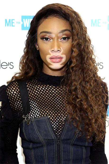 Winnie Harlow with bouncy big curls