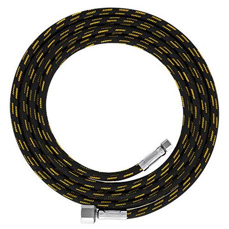 Master Airbrush Premium 6 Foot Nylon Braided Airbrush Hose with Standard 1/8' Size Fitting on One End and a 1/4' Size Fitting on The Other End (Hose Color May Vary)