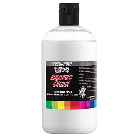 U.S. Art Supply 16-Ounce Pint Airbrush Thinner for Reducing Airbrush Paint for All Acrylic Paints - Extender Base, Reducer to Thin Colors Improve Flow - Works for Thinning Acrylic Pouring Paint