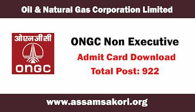 ONGC Admit Card 2022 | 922 Non Executive Posts CBT Call Letter