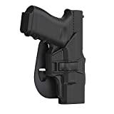 Glock 19 Holster, OWB Paddle Holster for Glock 19 19X 23 32 45(Gen 1 2 3 4 5), Outside Waistband Polymer Holster, Adjustable Paddle Holster, Open Carry Belt Holster - Right Handed