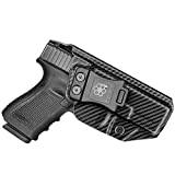 Amberide IWB KYDEX Holster Fit: Glock 19 19X 23 32 45 (Gen 1-5) | Inside Waistband | Adjustable Cant | US KYDEX Made (Black Carbon Fiber, Right Hand Draw (IWB))