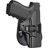 Glock 19 Holster , OWB Holster for Glock 19 19X 23 32 45 Gen 1-5 Holster, Index Finger Release, Durable Polymer, Outside the Waistband Holsters, 60°Adjustable Cant and Retention, Paddle, Right Hand