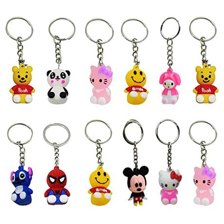 Asera Cartoon Character Keyrings Keychains for Kids