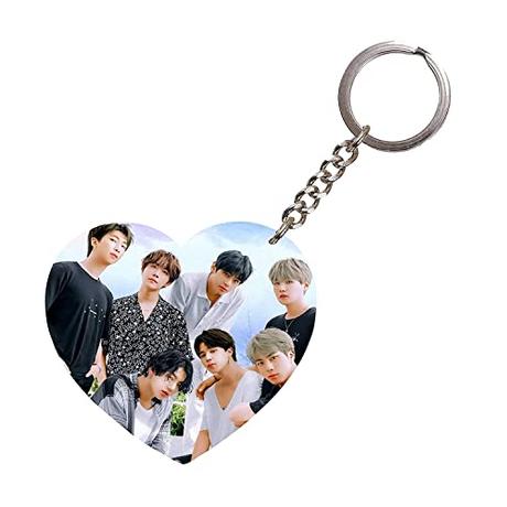 Photolab BTS Gang Photo Heart Shape Key-Chain