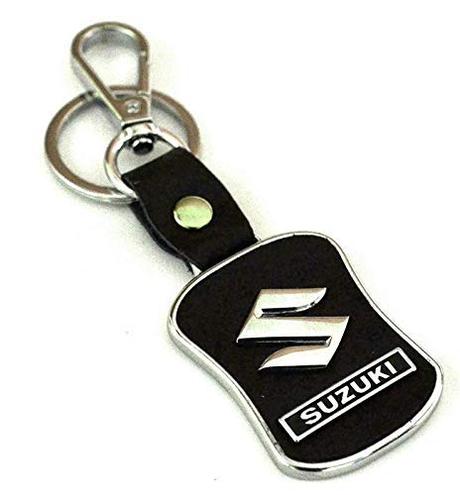 Techpro Imported Leather Key Chain/Key Ring with Chrome Car Logo