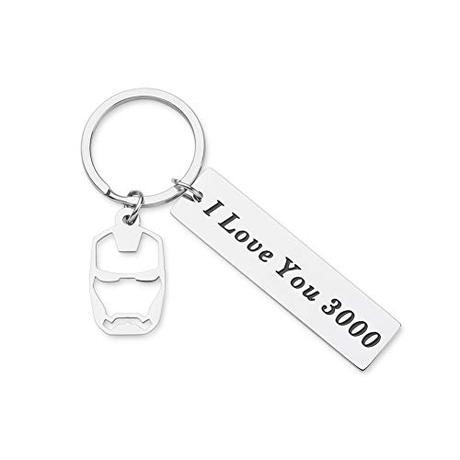 Eunigem I Love You 3000 Keychain for Boyfriend & Girlfriend Iron Man Comic