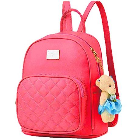 Da Eslingas Leatherette Teddy Keychain Women's Pink Backpack