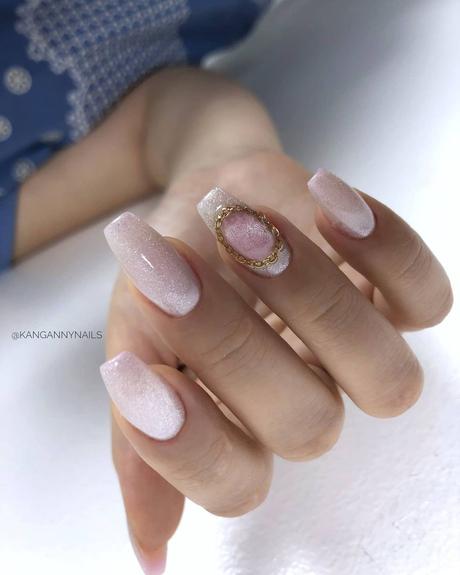 classy wedding nails gloss gold kangannynails