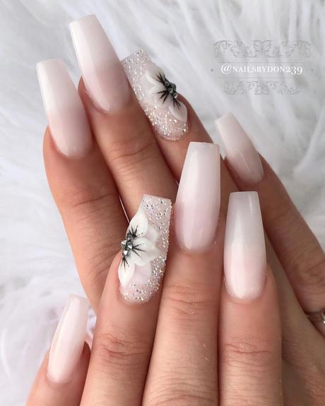 classy wedding nails white long nailsbydon239