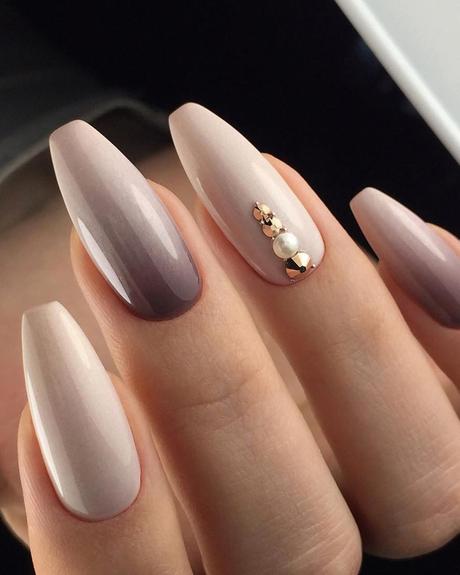 classy wedding nails ombre with rhinestones mariapro.nails