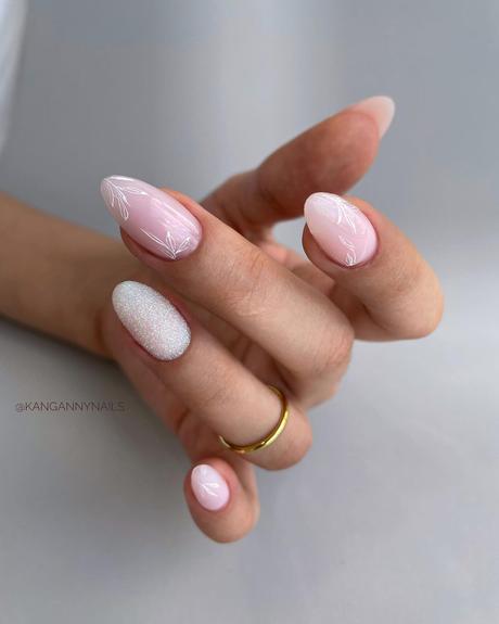 classy wedding nails elegant pink white kangannynails