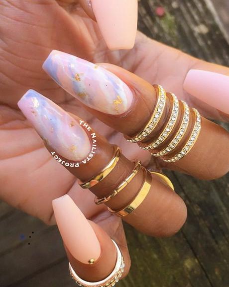 nude wedding nails long pastel glam thenailistaproject
