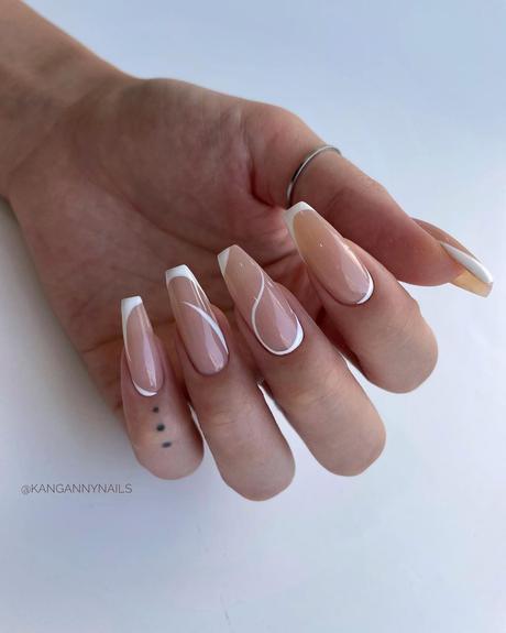 nude wedding nails natural long with original french tip kangannynails