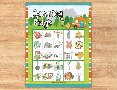 Printable Camping Bingo Cards