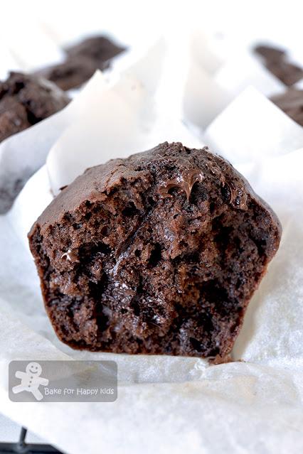 easy cafe style moist dark chocolate muffins mix and bake fuss free quick less sugar less fat
