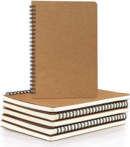 Edulearnable College Spiral Notebook Kraft Cover, A5 3 Pcs Pack
