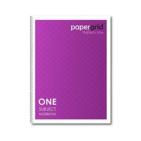 Papergrid Spiral Notebook - Single Line (Ruled), 160 Pages - Pack of 1