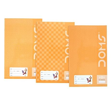 DOMS Brown Cover Notebook | Single Line | 57GSM | 124 Pages | 17 x 27 cm | Pack of 12